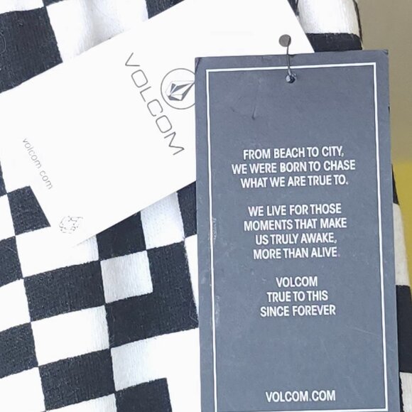 Black/White Checkered Volcom Sweatpants Medium - Picture 6 of 8